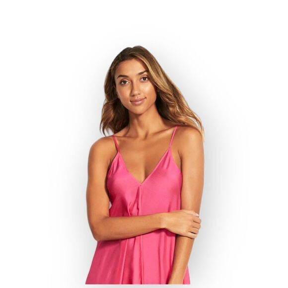 Seafolly Bandana Pink Bay Silk Blend Handkerchief Dress - Picture 3 of 16